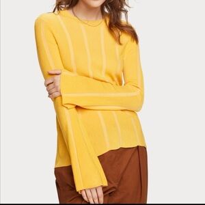 Scotch & Soda Vibrant Yellow Ribbed Sweater